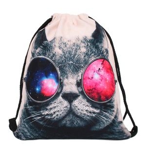Galaxy Cat Gazes Into Space - Backpack/Sack